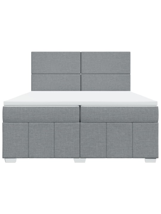 Box spring postel s matrací světle šedá 200 x 200 cm textil