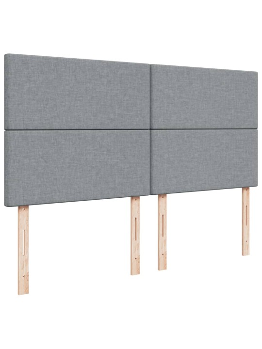Box spring postel s matrací světle šedá 200 x 200 cm textil