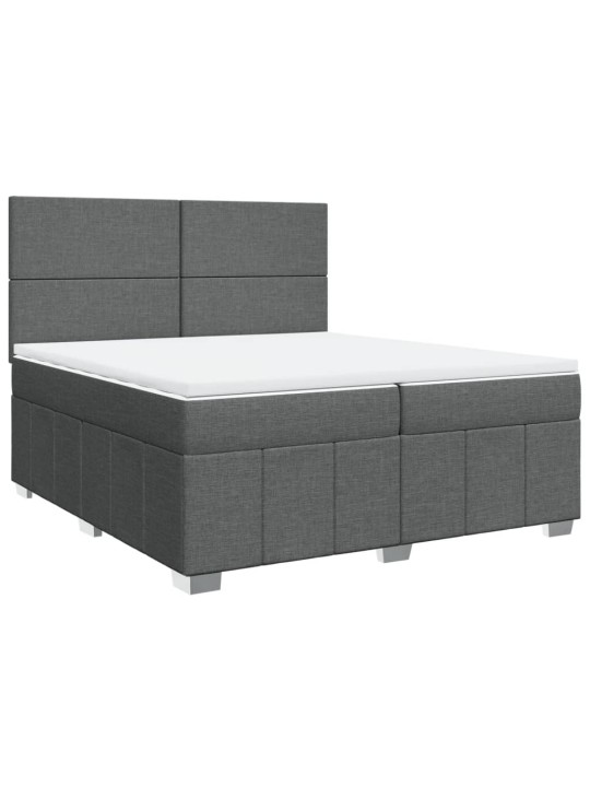 Box spring postel s matrací tmavě šedá 200x200 cm textil