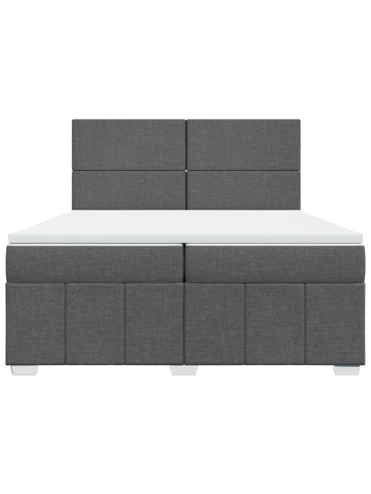 Box spring postel s matrací tmavě šedá 200x200 cm textil