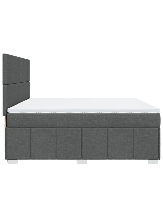 Box spring postel s matrací tmavě šedá 200x200 cm textil
