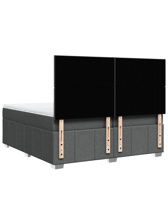Box spring postel s matrací tmavě šedá 200x200 cm textil