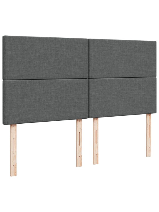 Box spring postel s matrací tmavě šedá 200x200 cm textil