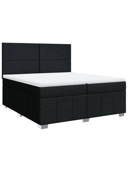 Box spring postel s matrací černá 200x200 cm textil