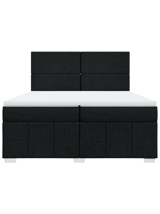 Box spring postel s matrací černá 200x200 cm textil