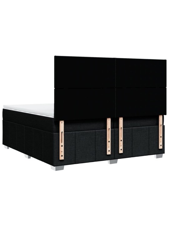 Box spring postel s matrací černá 200x200 cm textil