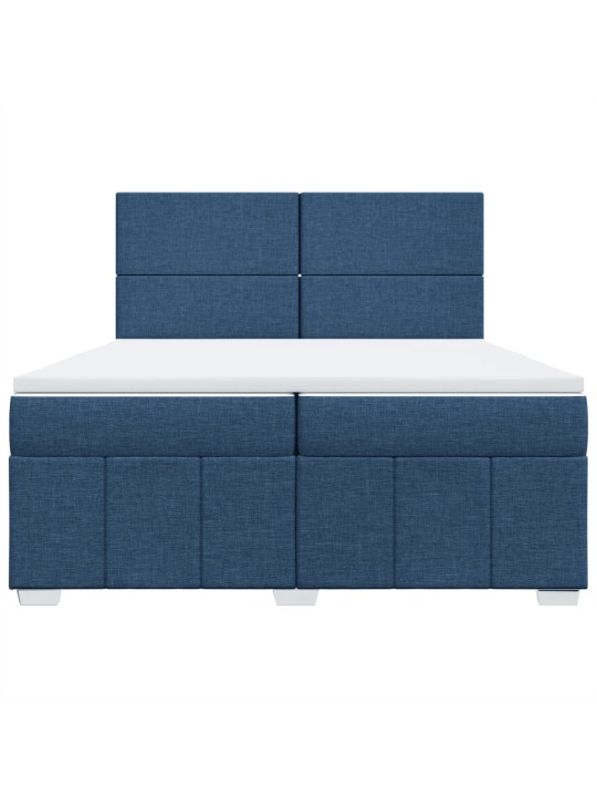 Box spring postel s matrací modrá 200x200 cm textil