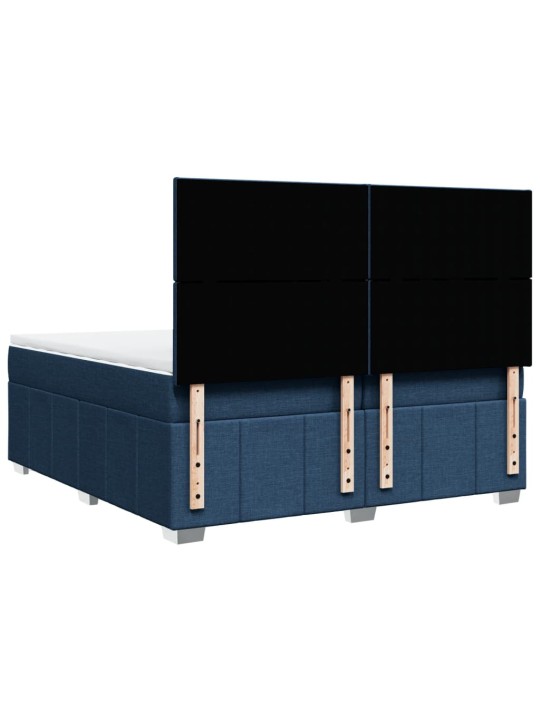 Box spring postel s matrací modrá 200x200 cm textil