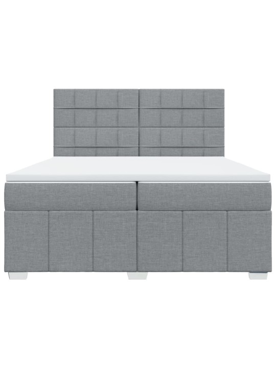 Box spring postel s matrací světle šedá 200 x 200 cm textil