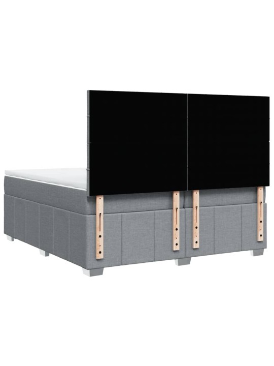 Box spring postel s matrací světle šedá 200 x 200 cm textil