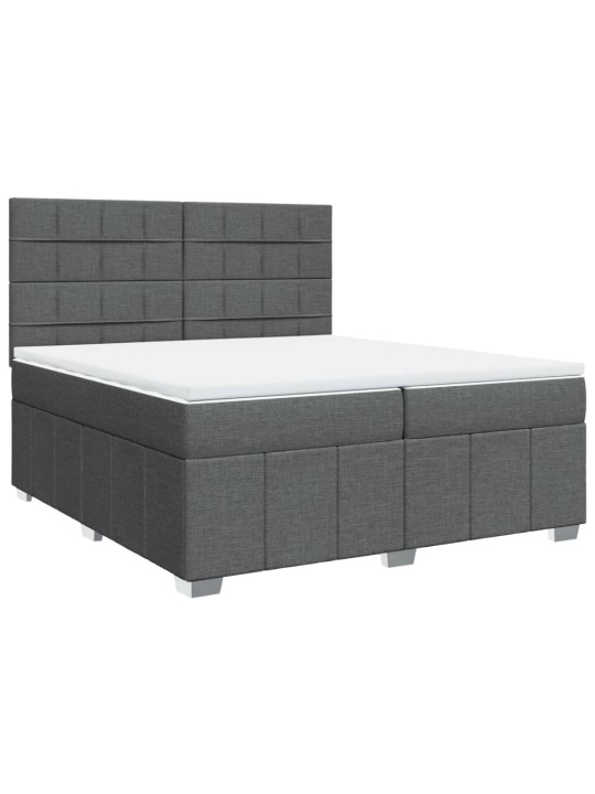 Box spring postel s matrací tmavě šedá 200x200 cm textil