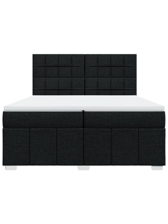 Box spring postel s matrací černá 200x200 cm textil