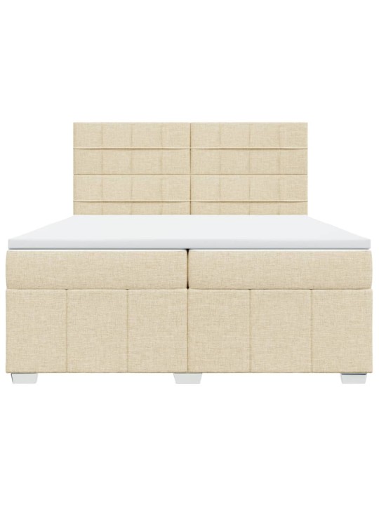 Box spring postel s matrací krémová 200x200 cm textil
