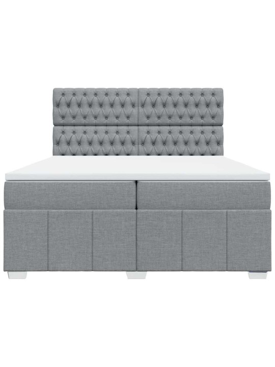 Box spring postel s matrací světle šedá 200 x 200 cm textil