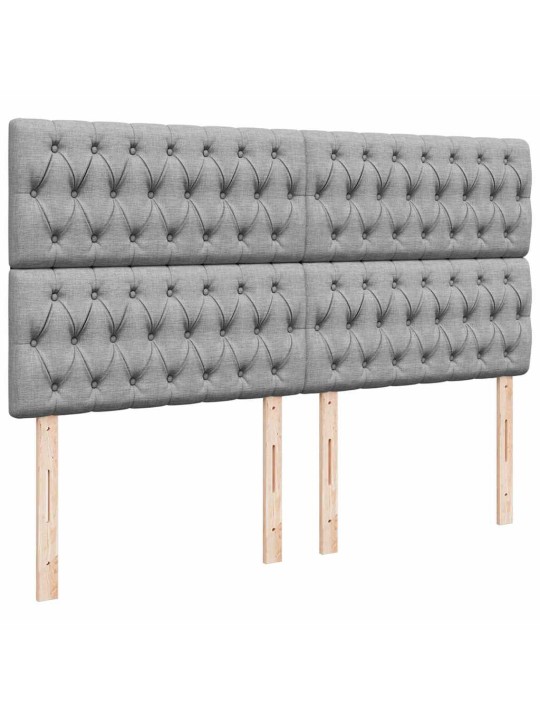 Box spring postel s matrací světle šedá 200 x 200 cm textil