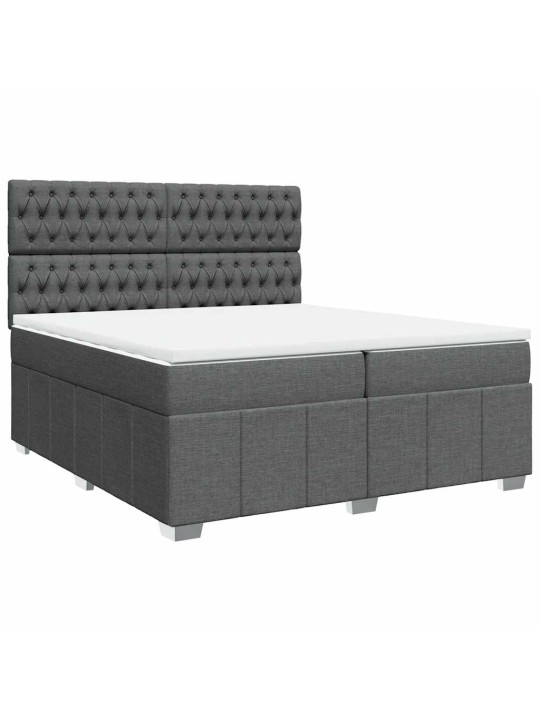 Box spring postel s matrací tmavě šedá 200x200 cm textil