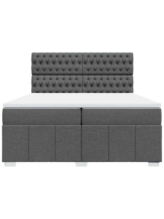 Box spring postel s matrací tmavě šedá 200x200 cm textil