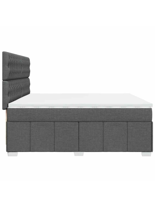 Box spring postel s matrací tmavě šedá 200x200 cm textil