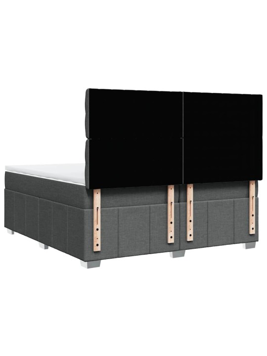 Box spring postel s matrací tmavě šedá 200x200 cm textil