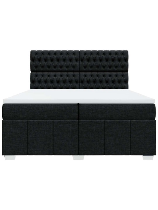 Box spring postel s matrací černá 200x200 cm textil