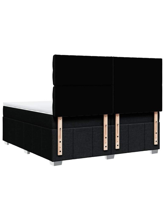 Box spring postel s matrací černá 200x200 cm textil