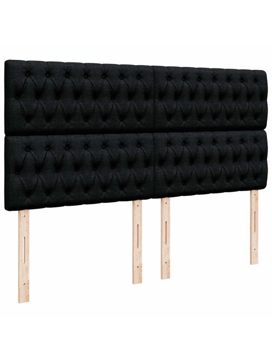 Box spring postel s matrací černá 200x200 cm textil