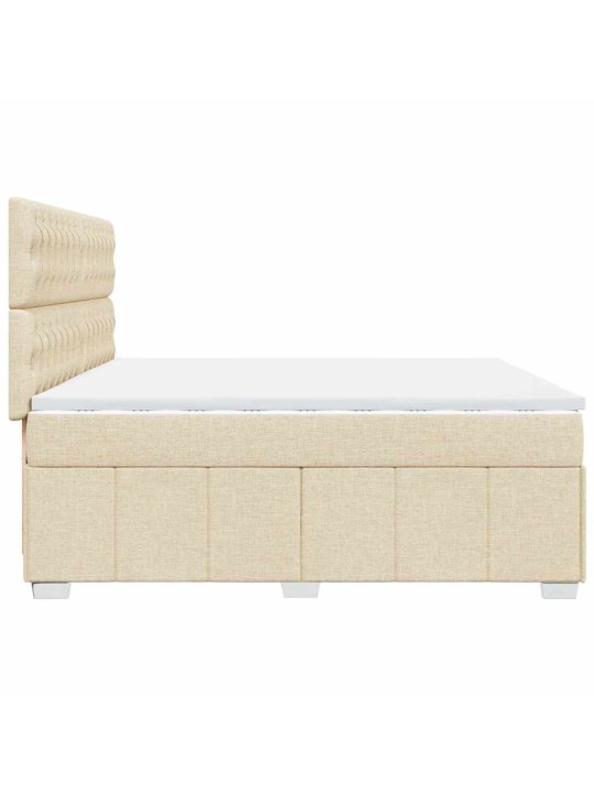 Box spring postel s matrací krémová 200x200 cm textil