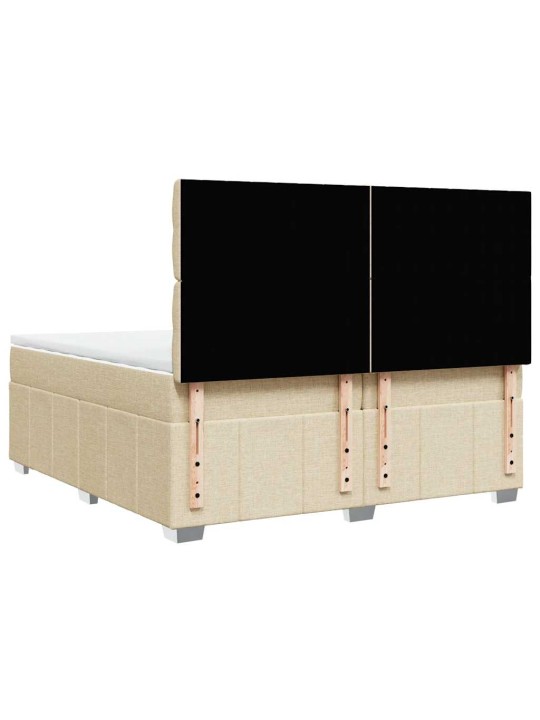 Box spring postel s matrací krémová 200x200 cm textil