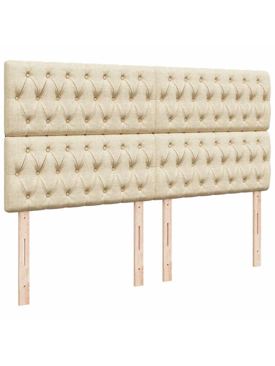 Box spring postel s matrací krémová 200x200 cm textil