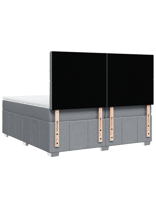 Box spring postel s matrací světle šedá 200 x 200 cm textil
