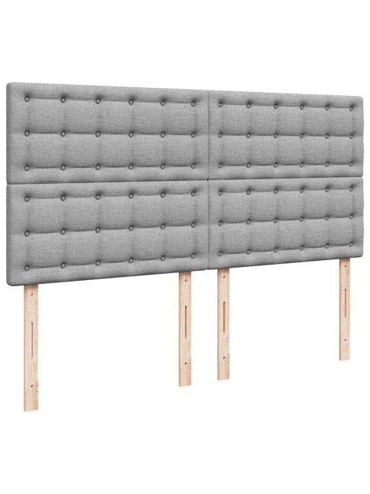 Box spring postel s matrací světle šedá 200 x 200 cm textil