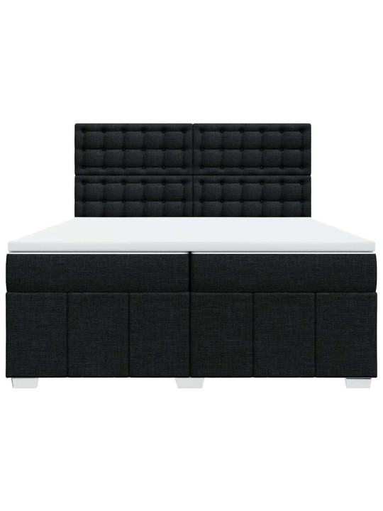 Box spring postel s matrací černá 200x200 cm textil