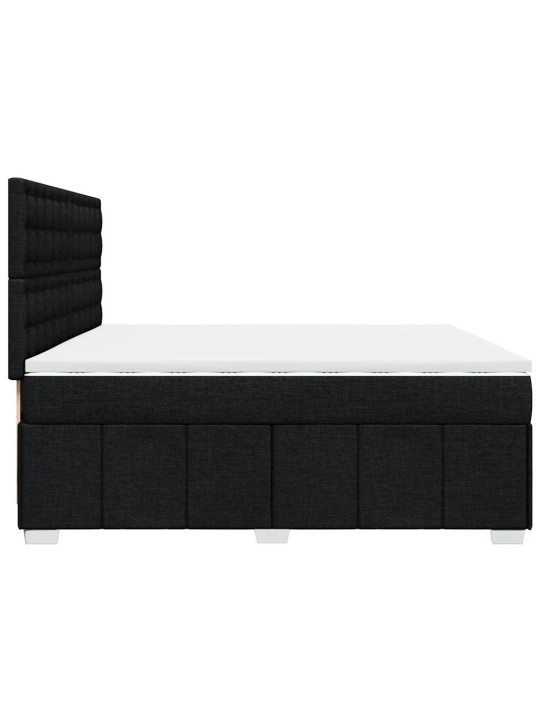 Box spring postel s matrací černá 200x200 cm textil