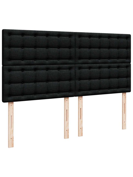 Box spring postel s matrací černá 200x200 cm textil