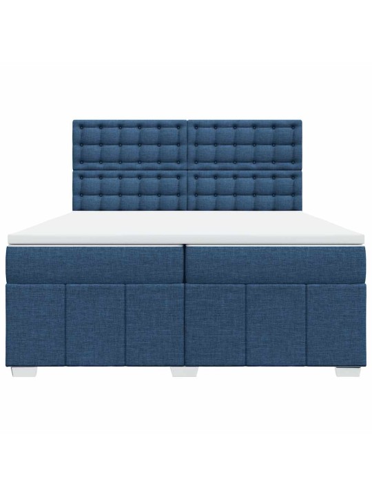 Box spring postel s matrací modrá 200x200 cm textil