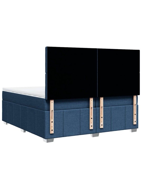 Box spring postel s matrací modrá 200x200 cm textil
