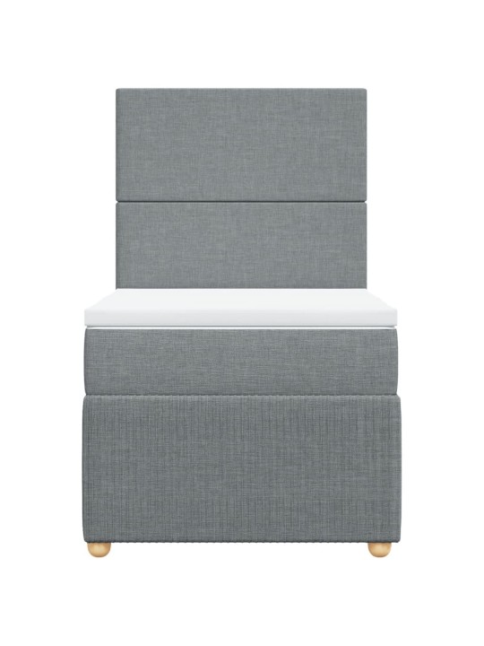 Box spring postel s matrací světle šedá 80 x 200 cm textil