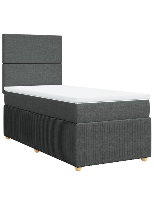 Box spring postel s matrací tmavě šedá 80 x 200 cm textil