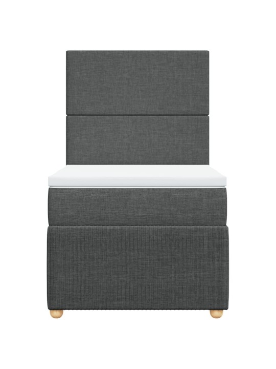 Box spring postel s matrací tmavě šedá 80 x 200 cm textil