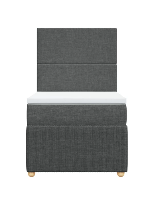 Box spring postel s matrací tmavě šedá 80 x 200 cm textil