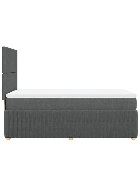 Box spring postel s matrací tmavě šedá 80 x 200 cm textil