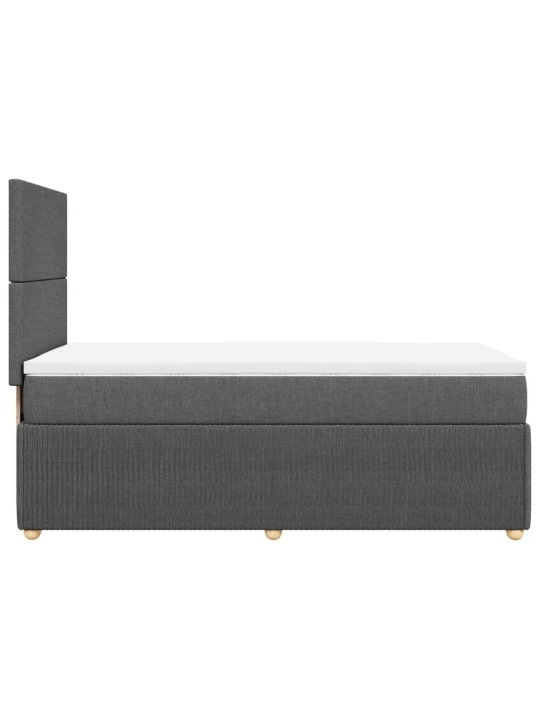 Box spring postel s matrací tmavě šedá 80 x 200 cm textil