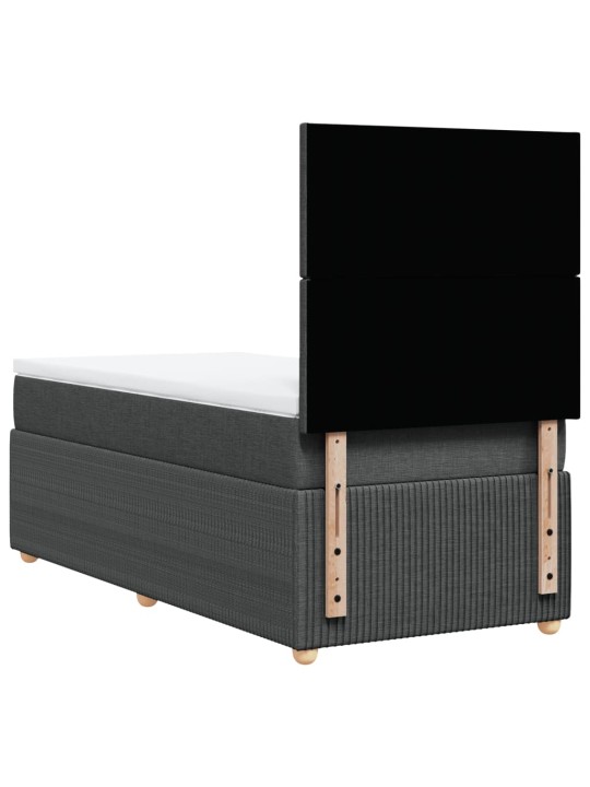 Box spring postel s matrací tmavě šedá 80 x 200 cm textil