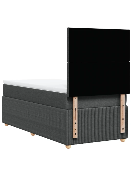 Box spring postel s matrací tmavě šedá 80 x 200 cm textil