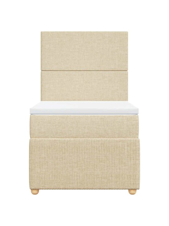 Box spring postel s matrací krémová 80 x 200 cm textil