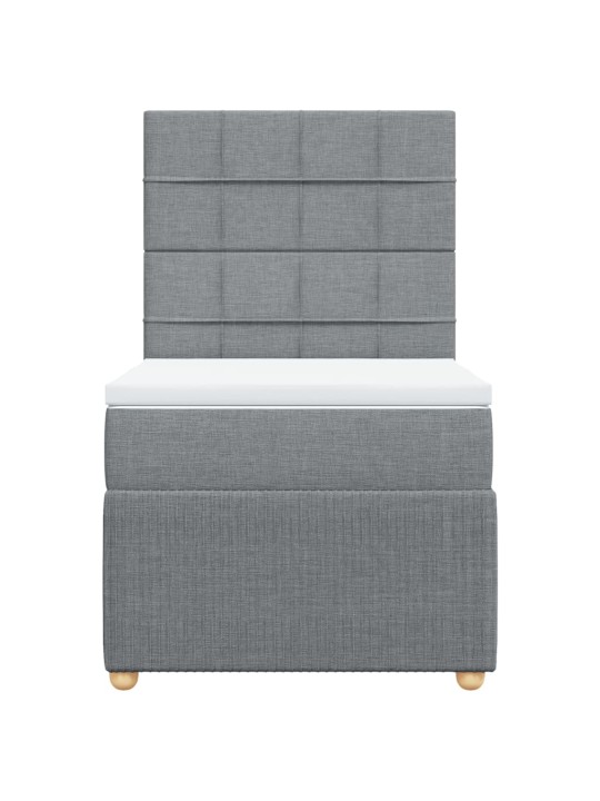 Box spring postel s matrací světle šedá 80 x 200 cm textil