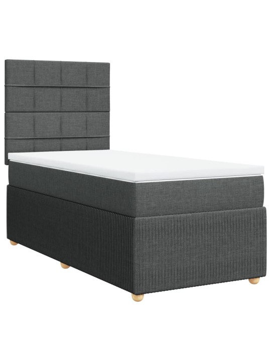 Box spring postel s matrací tmavě šedá 80 x 200 cm textil