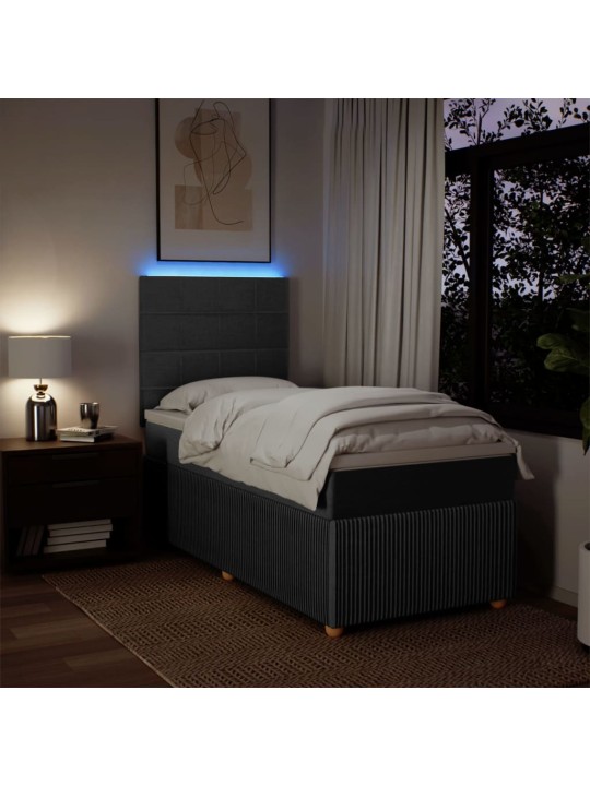Box spring postel s matrací tmavě šedá 80 x 200 cm textil