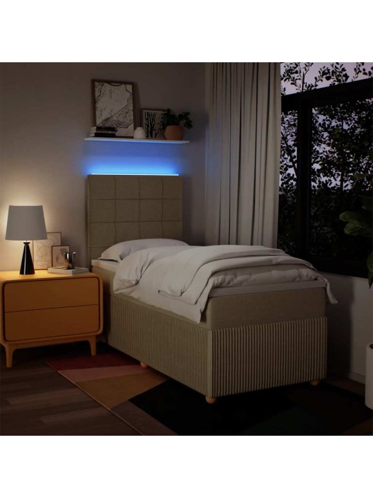 Box spring postel s matrací krémová 80 x 200 cm textil