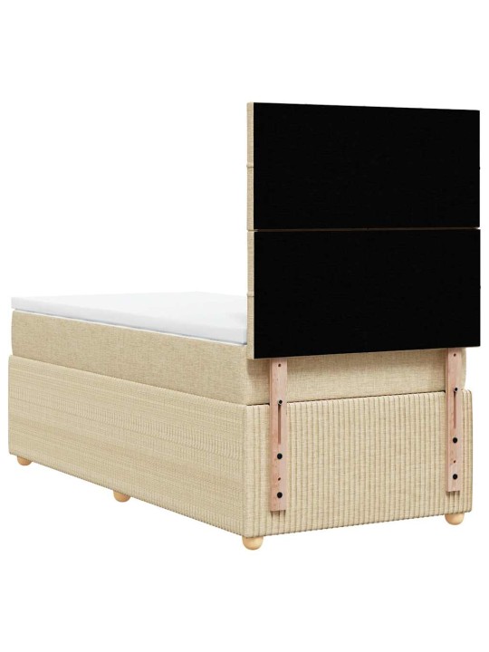 Box spring postel s matrací krémová 80 x 200 cm textil